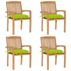 Sudedamos sodo kėdės su pagalvėlėmis, 4 vnt, rudos цена и информация | Садовые стулья, кресла, пуфы | pigu.lt