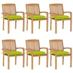 Sudedamos sodo kėdės su pagalvėlėmis, 6 vnt, rudos цена и информация | Садовые стулья, кресла, пуфы | pigu.lt