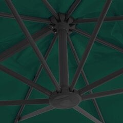 Gembės formos skėtis su aliuminiu stulpu, 300x300 cm, žalias kaina ir informacija | Skėčiai, markizės, stovai | pigu.lt