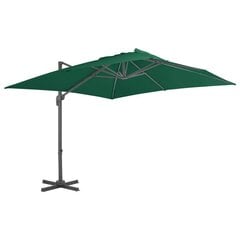 Gembės formos skėtis su aliuminiu stulpu, 300x300 cm, žalias kaina ir informacija | Skėčiai, markizės, stovai | pigu.lt