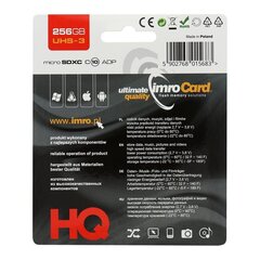 Карта памяти  Imro microSD 256GB with adapter / Class 10 UHS 3 цена и информация | Карты памяти для телефонов | pigu.lt