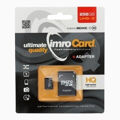 Карта памяти  Imro microSD 256GB with adapter / Class 10 UHS 3 цена и информация | Карты памяти для телефонов | pigu.lt