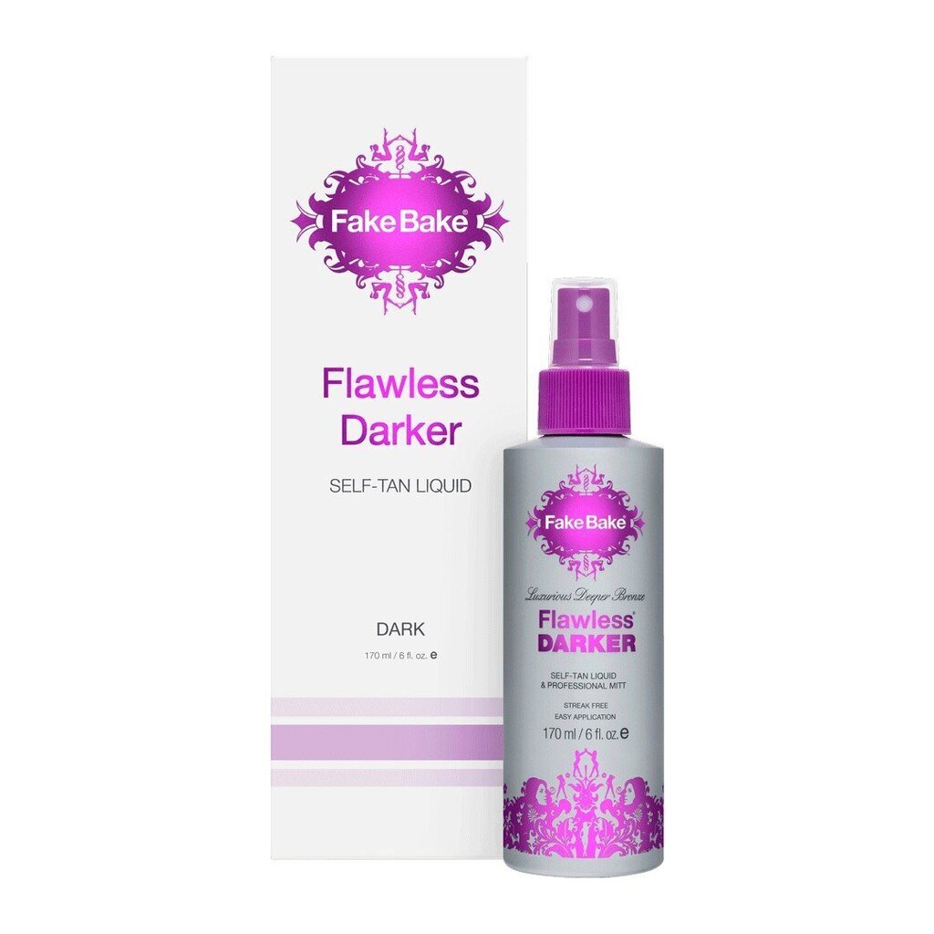 Skysta tamsaus atspalvio savaiminio įdegio priemonė Fake Bake Flawless Darker su pirštine, 170 ml kaina ir informacija | Savaiminio įdegio kremai | pigu.lt