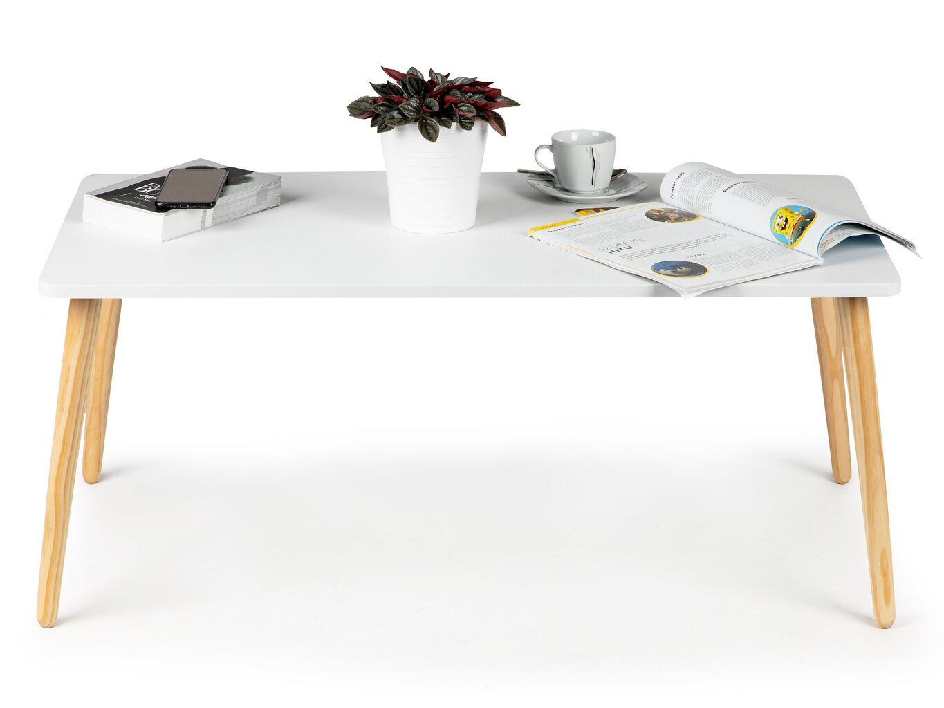 Modernus skandinaviškas žurnalinis staliukas, 100cm kaina ir informacija | Virtuvės ir valgomojo stalai, staliukai | pigu.lt