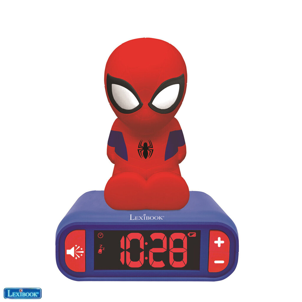 Lexibook Alarm Clock with Night Light 3D design SpiderMan kaina ir informacija | Žaidėjų atributika | pigu.lt