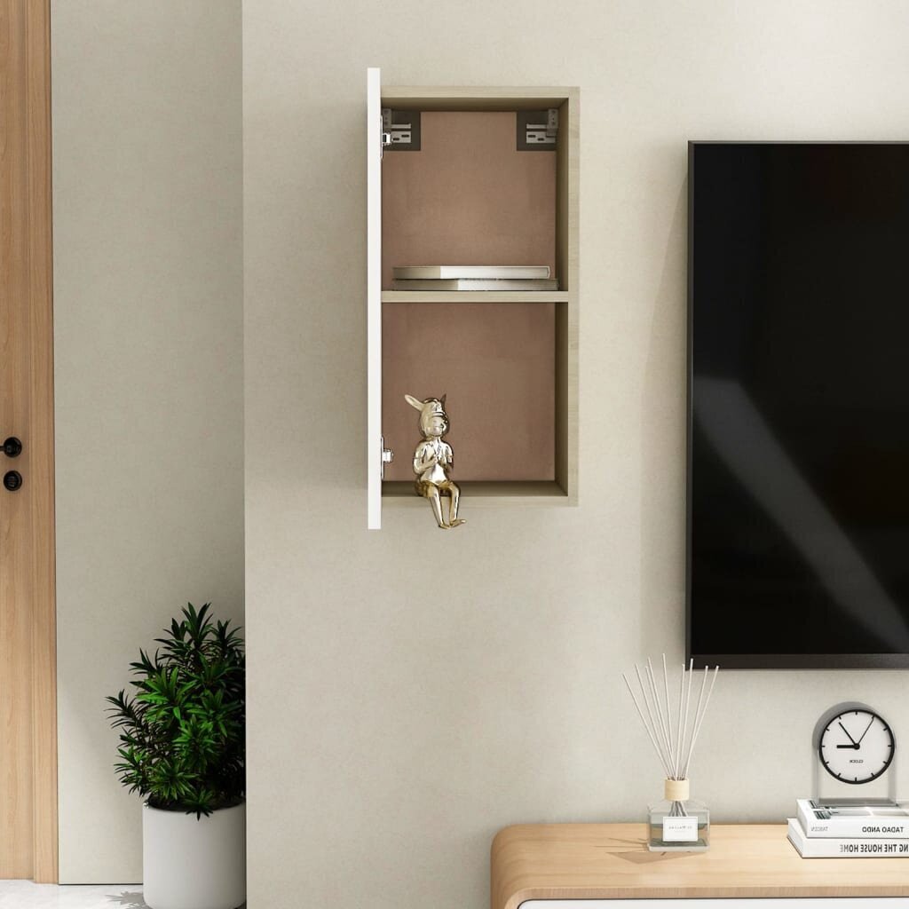 Televizoriaus spintelė, 30,5x30x60 cm, balta kaina ir informacija | TV staliukai | pigu.lt