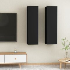 Televizoriaus spintelės, 30.5x30x90 cm, juodos, 2 vnt. kaina ir informacija | TV staliukai | pigu.lt