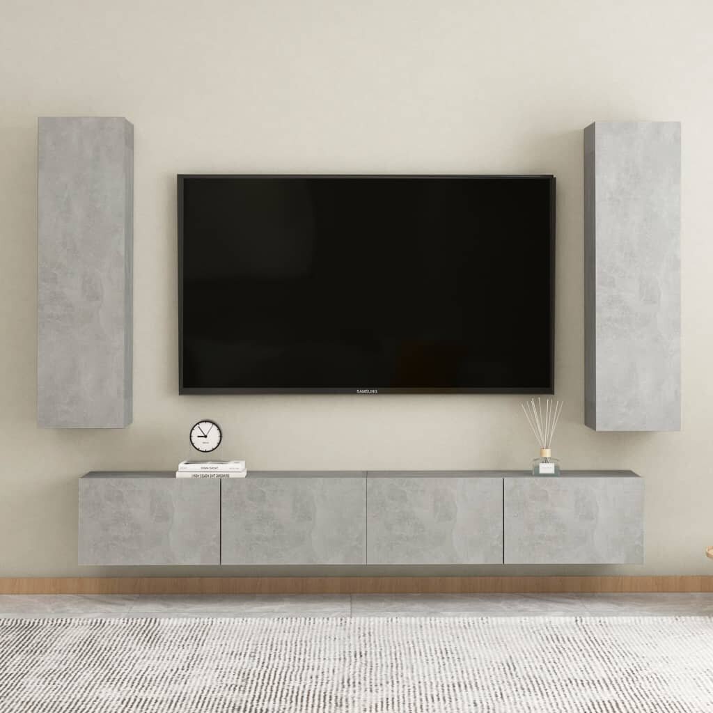 Televizoriaus spintelės, 30.5x30x100 cm, pilkos, 2 vnt. kaina ir informacija | TV staliukai | pigu.lt