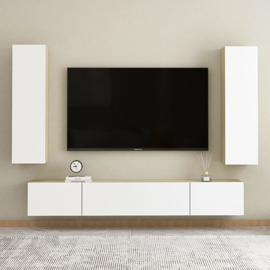 Televizoriaus spintelė, 30,5x30x110 cm, balta цена и информация | TV staliukai | pigu.lt