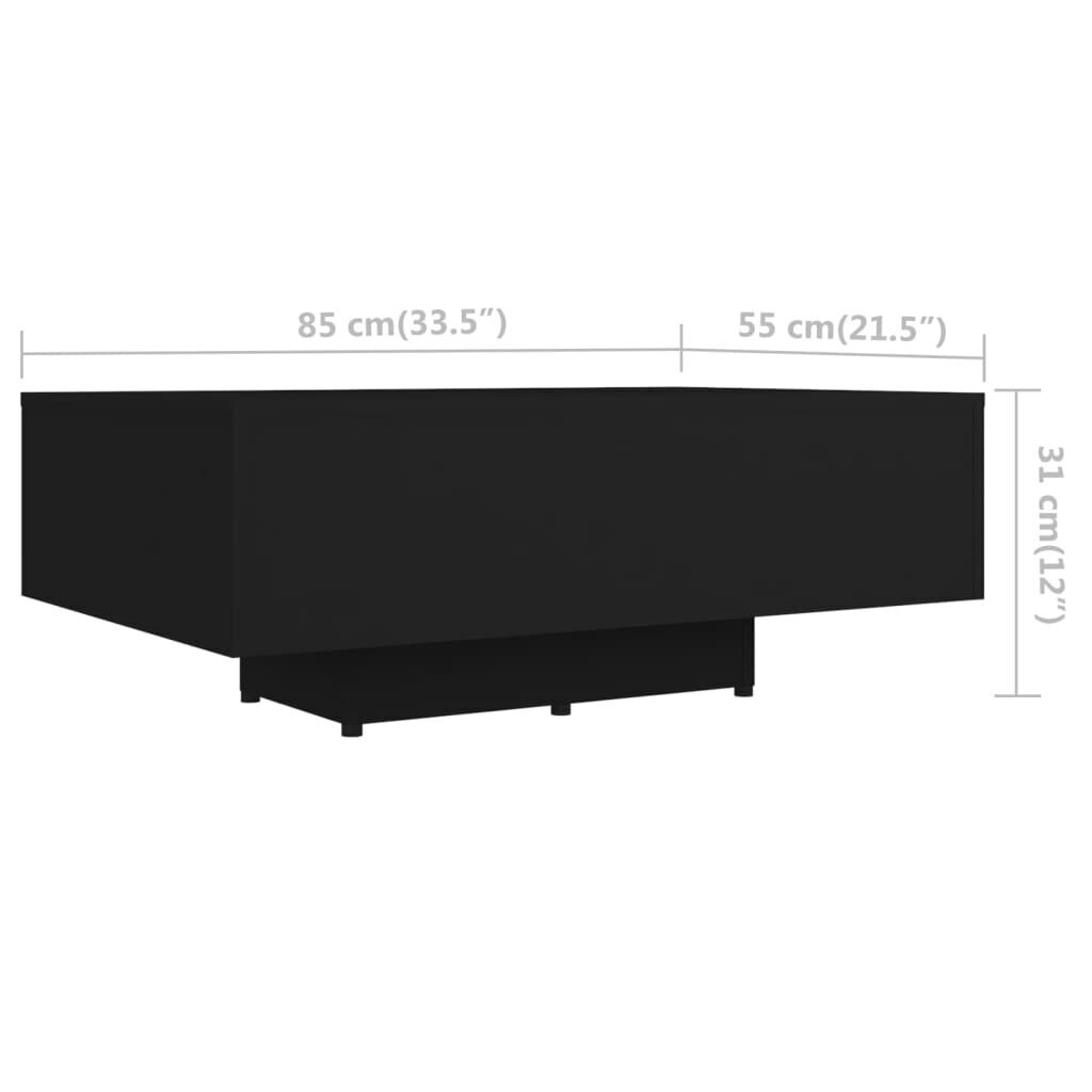Kavos staliukas, 85x55x31 cm, juodas kaina ir informacija | Kavos staliukai | pigu.lt