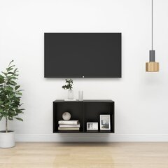 Prie sienos montuojama TV spintelė, 37x37x72 cm, juoda kaina ir informacija | TV staliukai | pigu.lt