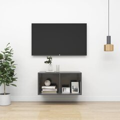 Sieninė TV spintelė, 37x37x72 cm, pilka цена и информация | Тумбы под телевизор | pigu.lt