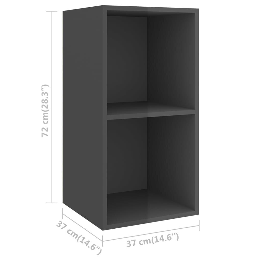 Sieninė TV spintelė, 37x37x72 cm, pilka kaina ir informacija | TV staliukai | pigu.lt