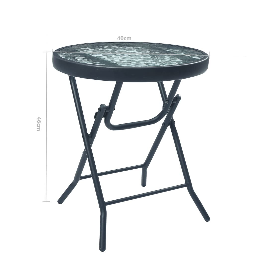 Bistro staliukas, juodos spalvos, 40x46cm цена и информация | Lauko stalai, staliukai | pigu.lt