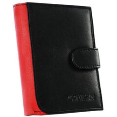 Мужской кошелек из натуральной кожи Cavaldi, черный/красный цена и информация | Мужские кошельки | pigu.lt