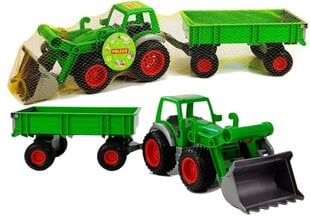 Зеленый трактор с прицепом POLESIE, 63см цена и информация | Игрушки для мальчиков | pigu.lt