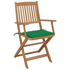 Sulankstomos lauko kėdės su pagalvėlėmis, 8 vnt, rudos цена и информация | Садовые стулья, кресла, пуфы | pigu.lt