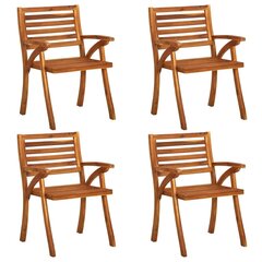 Sodo kėdės, 4 vnt, rudos цена и информация | Садовые стулья, кресла, пуфы | pigu.lt
