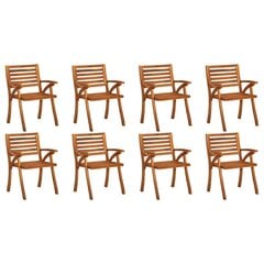 Sodo kėdės, 8 vnt, rudos цена и информация | Садовые стулья, кресла, пуфы | pigu.lt
