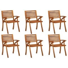 Sodo kėdės, 6 vnt, rudos kaina ir informacija | Lauko kėdės, foteliai, pufai | pigu.lt