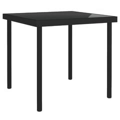 Lauko valgomojo stalas, 80x80x72 cm, juodas цена и информация | Садовые столы, столики | pigu.lt