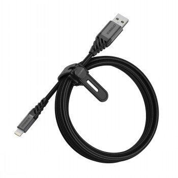 OTTERBOX PREMIUM CABLE USB A - LIGHTNING, 2M, BLACK kaina ir informacija | Kabeliai ir laidai | pigu.lt