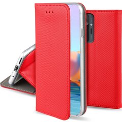 Перекидной чехол Moozy для Xiaomi Redmi Note 10 Pro и Note 10 Pro Max - Красный магнитный откидной футляр с держателем для карт и подставкой цена и информация | Чехлы для телефонов | pigu.lt