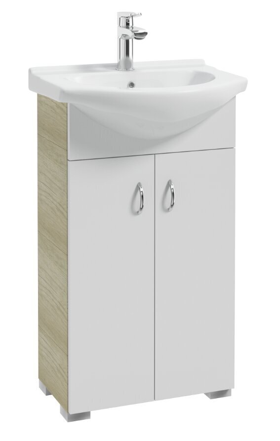 Apatinė vonios spintelė su praustuvu Defra Tim D50 190-D-05011+1120, balta цена и информация | Vonios spintelės | pigu.lt