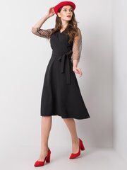 Черное платье с декоративными рукавами цена и информация | Платья | pigu.lt