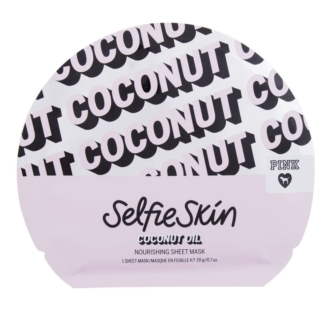 Lakštinė veido kaukė Victoria's Secret Pink Selfie Skin Coconut Oil Nourishing Sheet Mask, 20 g kaina ir informacija | Veido kaukės, paakių kaukės | pigu.lt