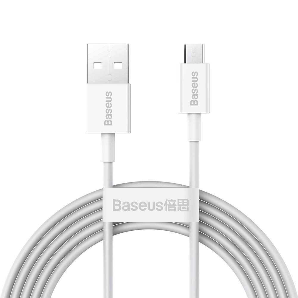 Kabelis Baseus USB - micro USB, 2m BSU2825WHT kaina ir informacija | Laidai telefonams | pigu.lt