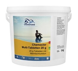 Мультитаблетки 20гр, Chemoform Chemoclor Multi-Tabletten 20 г, 5кг цена и информация | Химия для бассейнов | pigu.lt