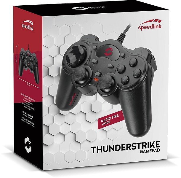 Speedlink Thunderstrike SL-6515-BK kaina ir informacija | Žaidimų pultai  | pigu.lt