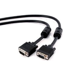 KABEL DO MONITORA HD15M/M HQ 15M EKRAN+FERRYT BLACK kaina ir informacija | Kabeliai ir laidai | pigu.lt