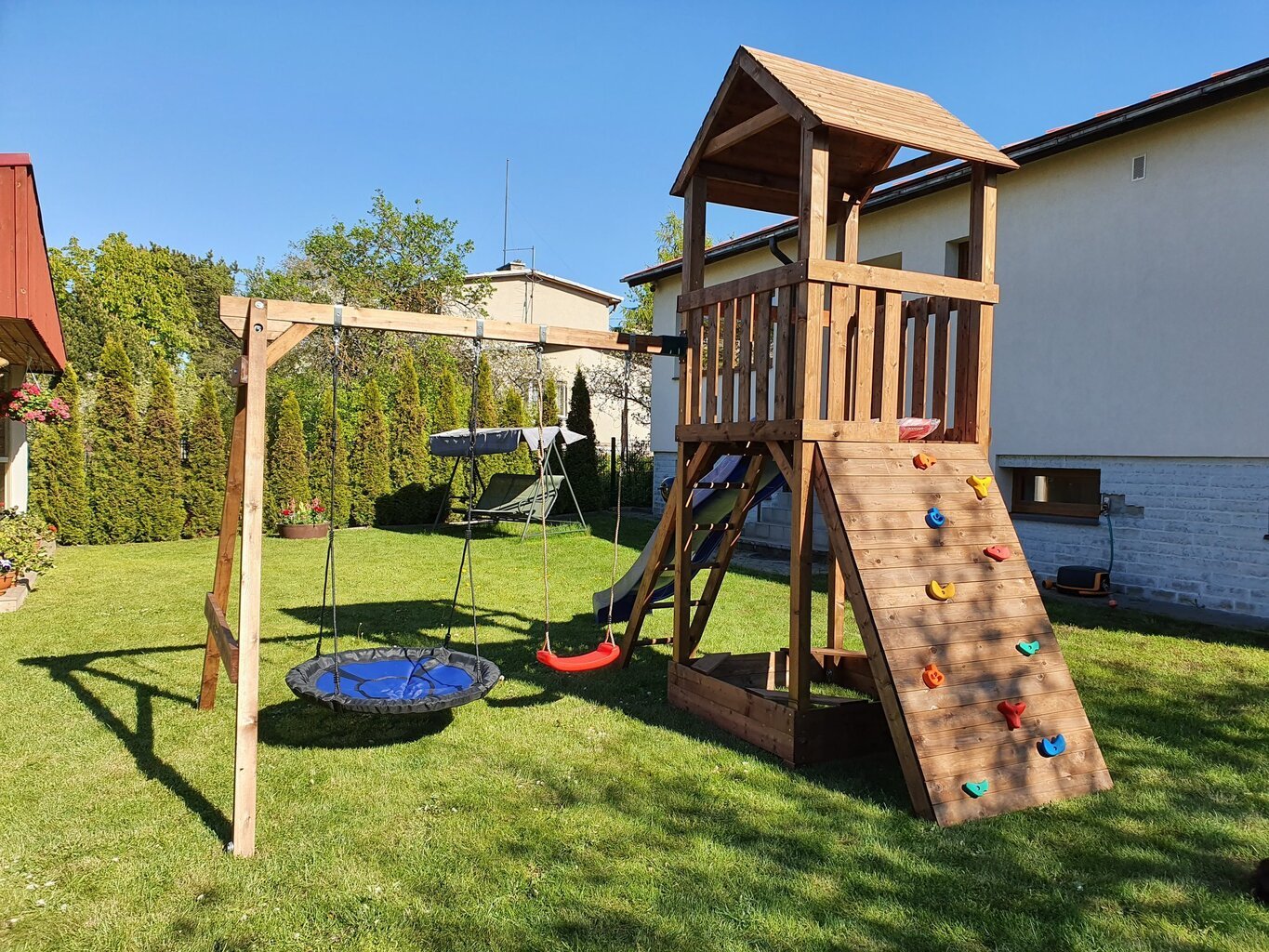 Medinis sūpynių rėmas-vaikų žaidimų aikštelės modulis „Kasparas“ kaina ir informacija | Vaikų žaidimų nameliai | pigu.lt