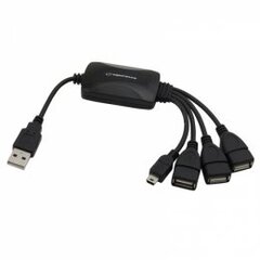 Esperanza EA114 Šakotuvas 4 jungtys USB2.0 - 3 x USB, 1 x miniUSB. kaina ir informacija | Esperanza Kompiuterinė technika | pigu.lt