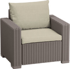 Садовый стол Moorea + стул + табурет с подушкой, бежевый цена и информация | Комплекты уличной мебели | pigu.lt