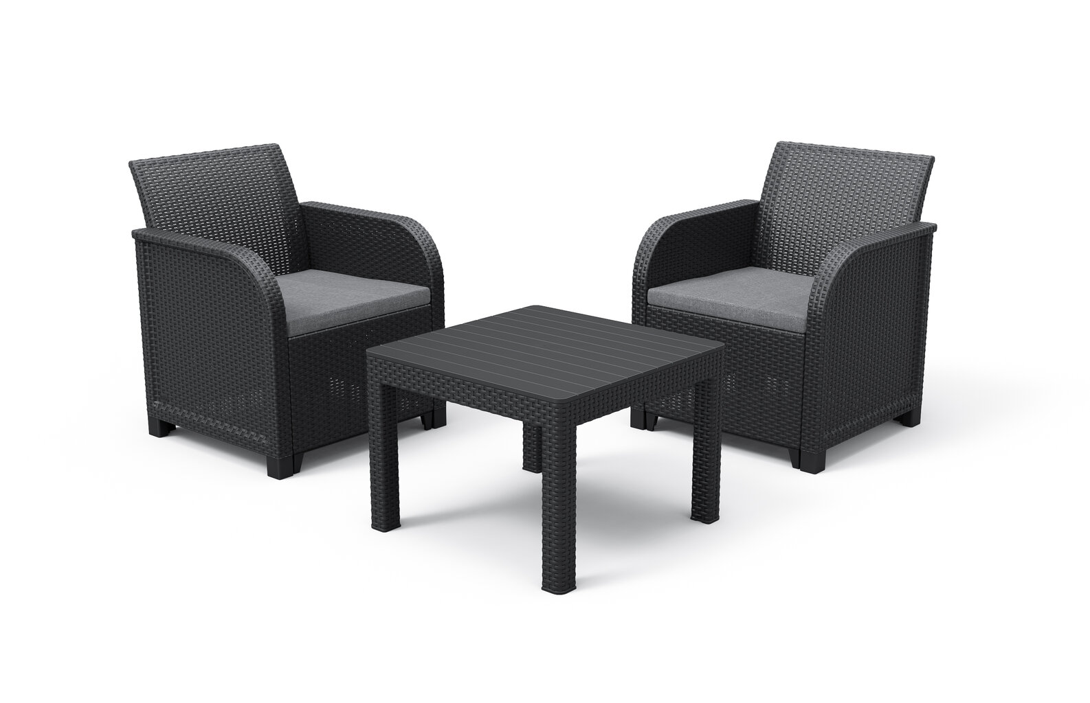 Sodo baldų komplektas Keter Rosalie Balcony Set su stalu Classic, pilkas kaina ir informacija | Lauko baldų komplektai | pigu.lt