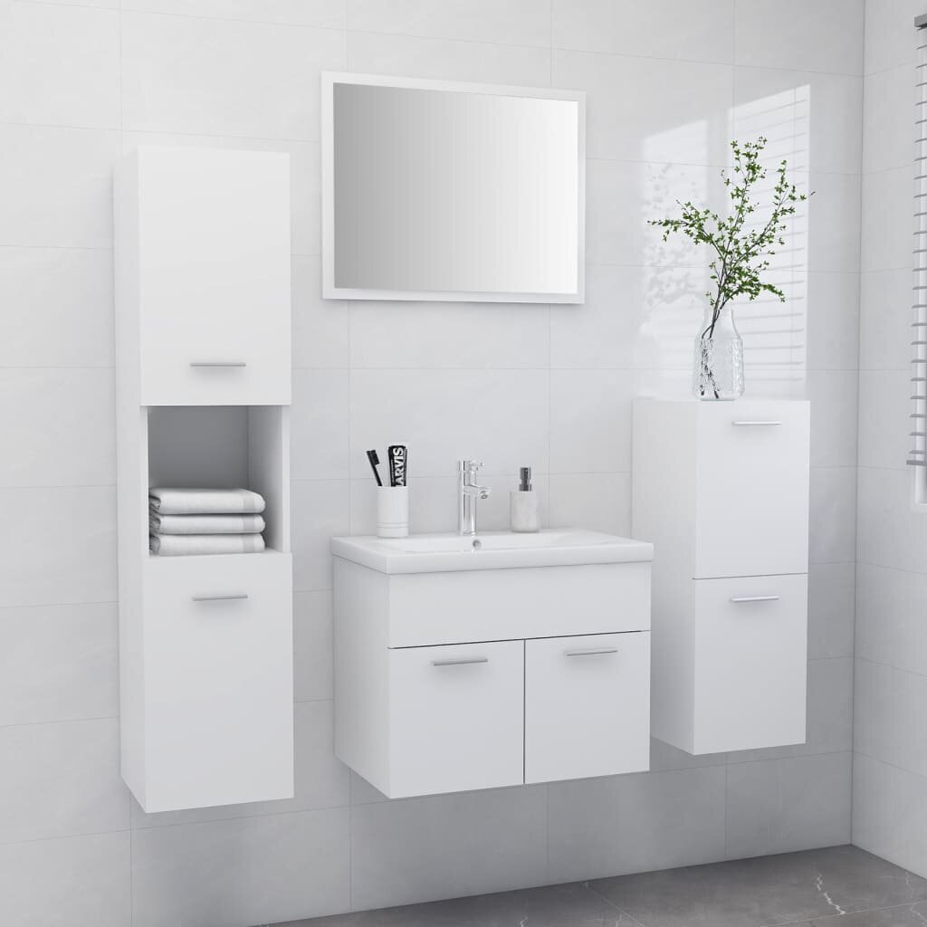 Vonios kambario baldų komplektas, baltos spalvos kaina ir informacija | Vonios komplektai | pigu.lt