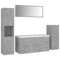 Vonios kambario baldų komplektas, betono pilkos spalvos, MDP kaina ir informacija | Vonios komplektai | pigu.lt