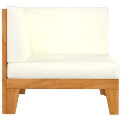 Modulinė kampinė sofa su kreminėmis pagalvėlėmis, ruda kaina ir informacija | Lauko kėdės, foteliai, pufai | pigu.lt