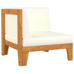 Modulinė kampinė sofa su kreminėmis pagalvėlėmis, ruda kaina ir informacija | Lauko kėdės, foteliai, pufai | pigu.lt