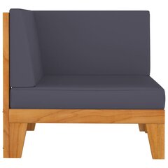 Modulinė kampinė sofa su tamsiai pilkomis pagalvėlėmis, ruda kaina ir informacija | Lauko kėdės, foteliai, pufai | pigu.lt