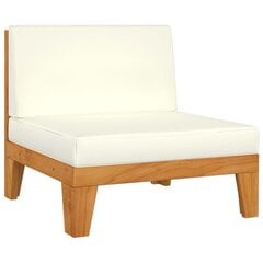 Modulinė vidurinė sofos dalis su kreminėmis pagalvėmis, ruda kaina ir informacija | Lauko kėdės, foteliai, pufai | pigu.lt