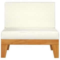 Modulinė vidurinė sofos dalis su kreminėmis pagalvėmis, ruda kaina ir informacija | Lauko kėdės, foteliai, pufai | pigu.lt