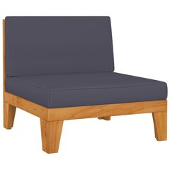 Modulinė vidurinė sofos dalis su pilkomis pagalvėmis, ruda kaina ir informacija | Lauko kėdės, foteliai, pufai | pigu.lt