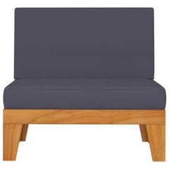 Modulinė vidurinė sofos dalis su pilkomis pagalvėmis, ruda kaina ir informacija | Lauko kėdės, foteliai, pufai | pigu.lt