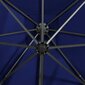 Gembinis skėtis su stulpu ir LED lemputėmis, 300 cm, mėlynas цена и информация | Skėčiai, markizės, stovai | pigu.lt