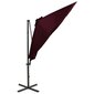 Gembinis skėtis su stulpu ir LED lemputėmis, 300 cm, raudonas kaina ir informacija | Skėčiai, markizės, stovai | pigu.lt