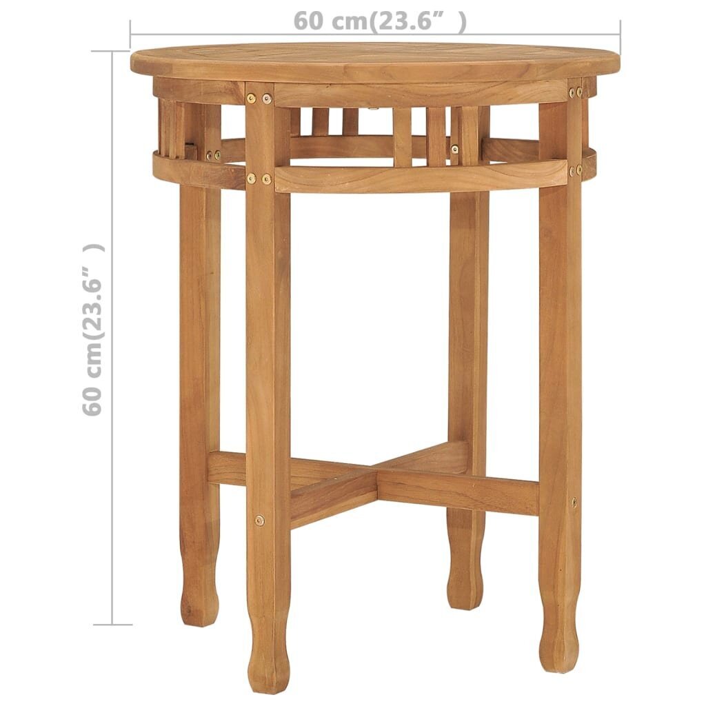 Bistro stalas, 60x60 cm, rudas kaina ir informacija | Virtuvės ir valgomojo stalai, staliukai | pigu.lt